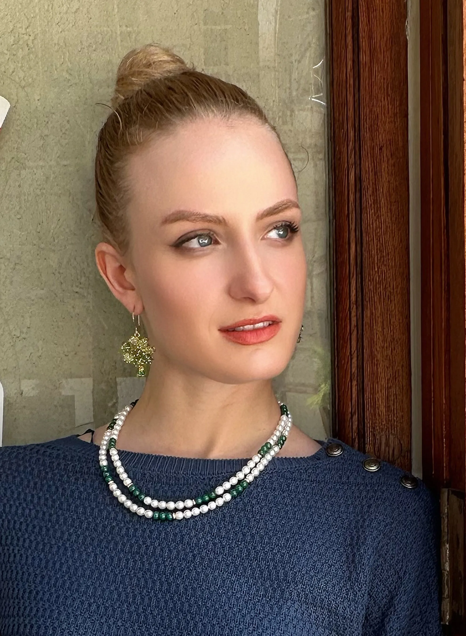 Bohemian Style Green Agate Earrings KE013