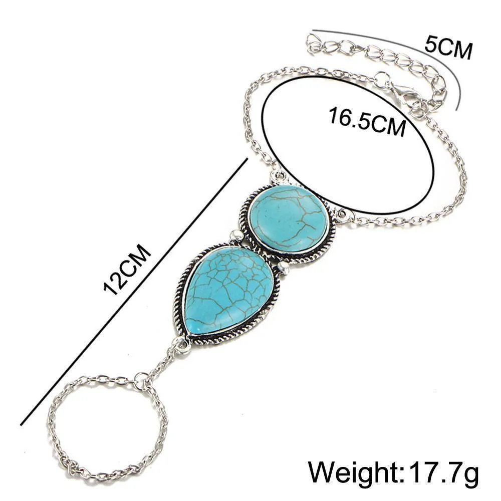 Bohemian Style Turquoise Hand Chain