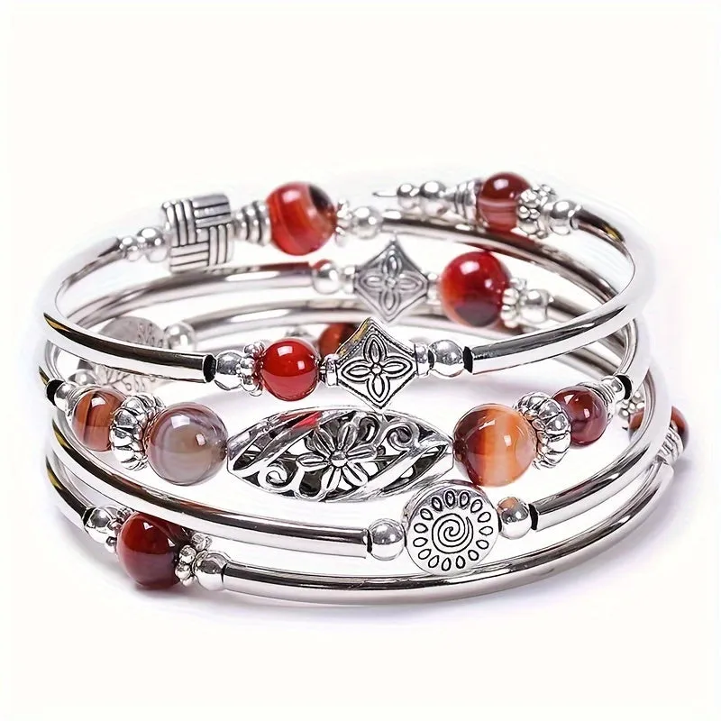 Boho Chic Multicolor Stone Bracelet  Perfect Gift for Her
