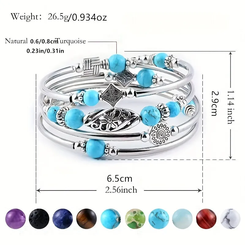 Boho Chic Multicolor Stone Bracelet  Perfect Gift for Her