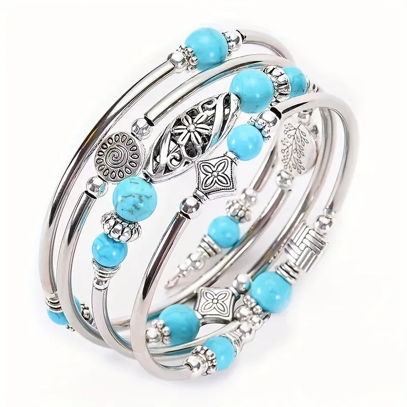 Boho Chic Multicolor Stone Bracelet  Perfect Gift for Her