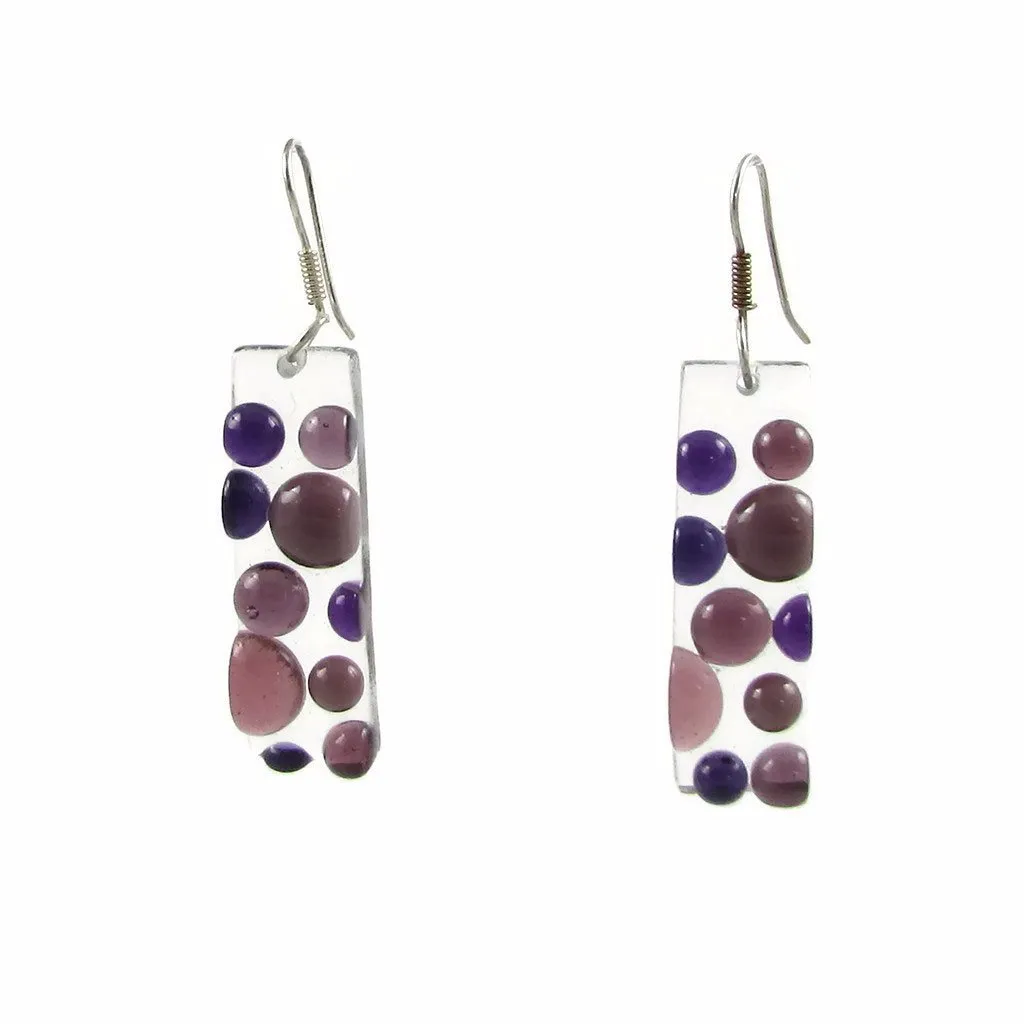 Bubbles Glass Earrings - Navy