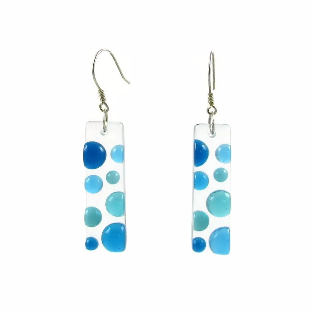 Bubbles Glass Earrings - Navy