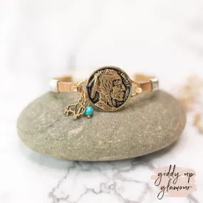 Buffalo Nickel Wire Bracelet in Gold