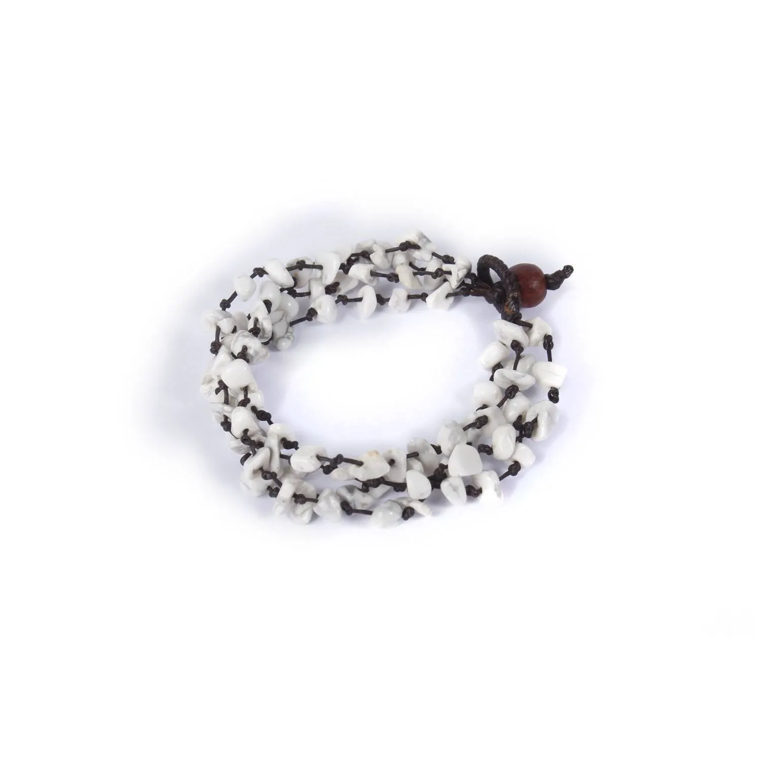 BUNDLE: White Stone 4-string Bracelet 13 Pieces - Thailand