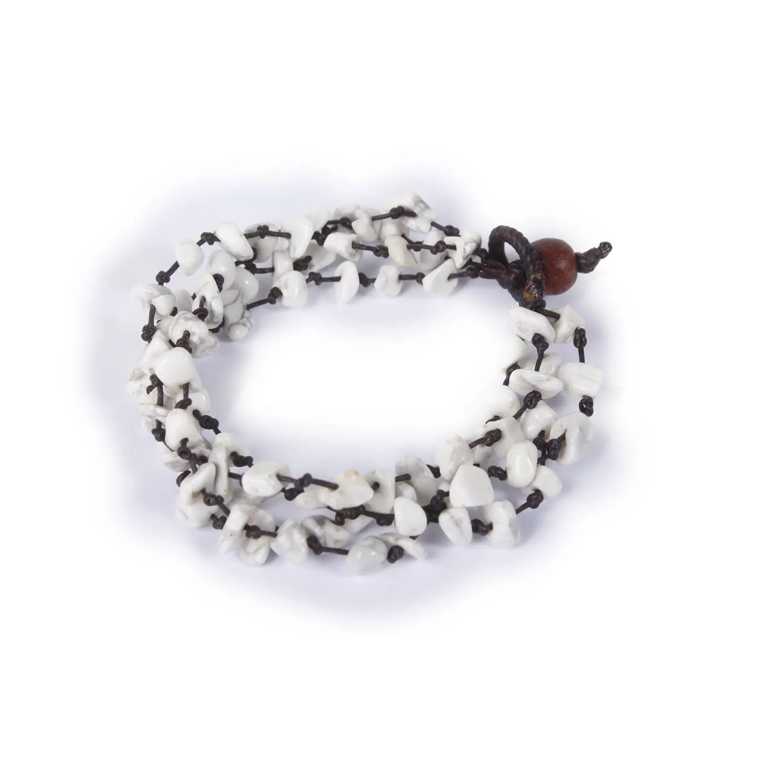 BUNDLE: White Stone 4-string Bracelet 13 Pieces - Thailand