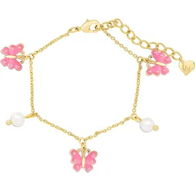 BUTTERFLY & FRESHWATER PEARL CHARM BRACELET