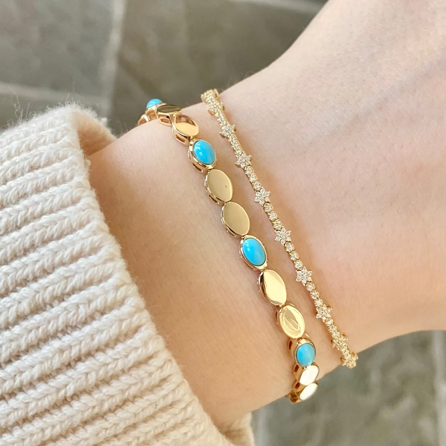 Cabochon Turquoise Tile Bracelet