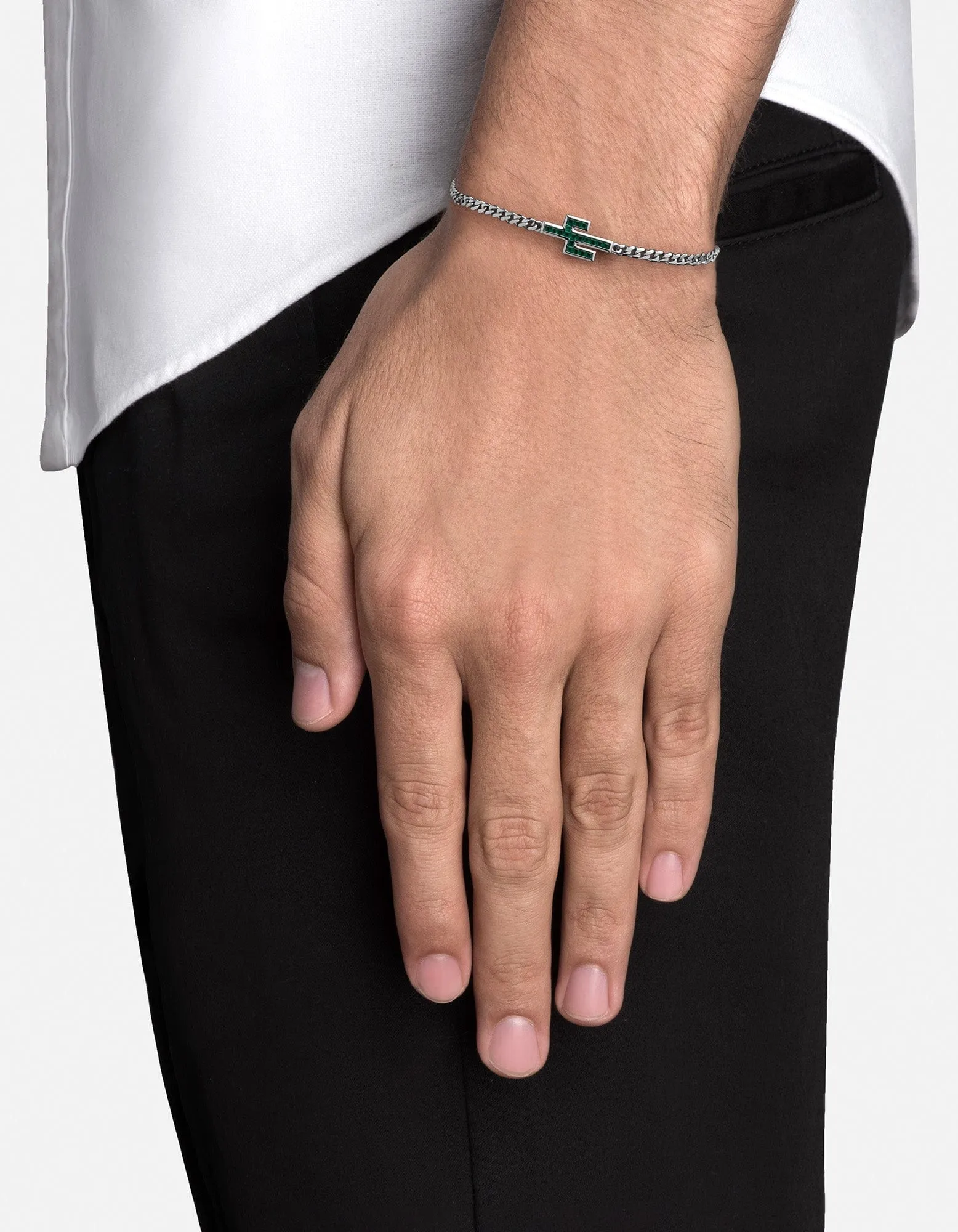 Cactus Onyx Chain Bracelet, Sterling Silver