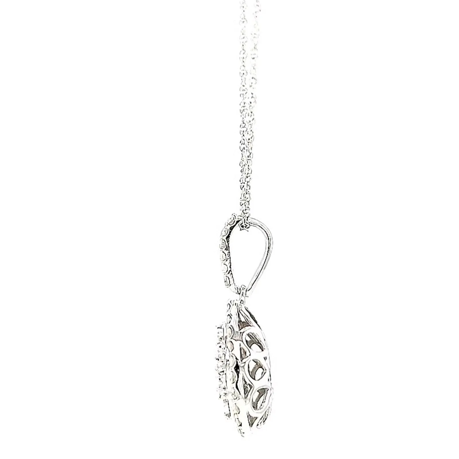 Celebration Sterling Silver Round Brilliant Cut 1/2 CARAT tw of Diamonds Pear Necklace Pendant