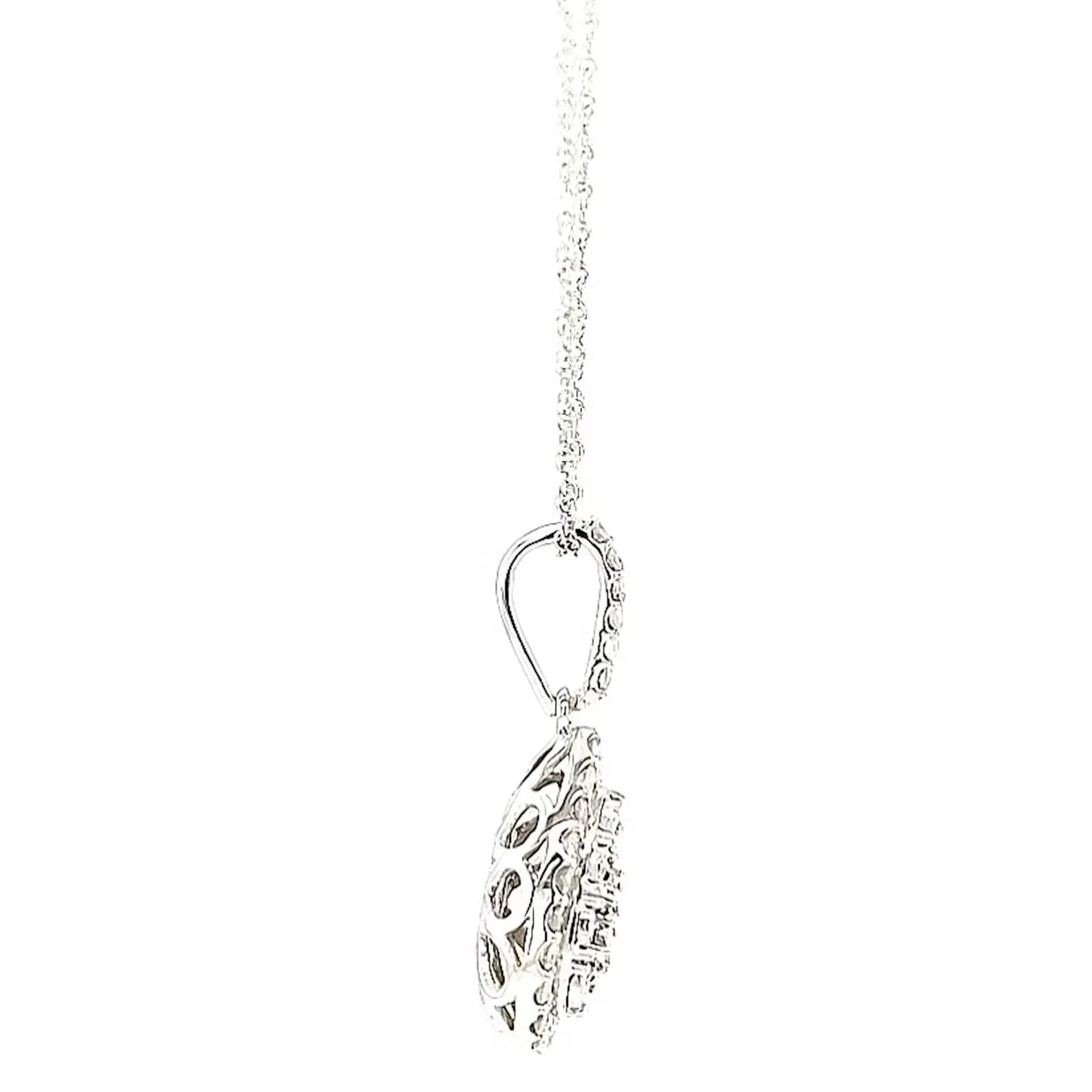 Celebration Sterling Silver Round Brilliant Cut 1/2 CARAT tw of Diamonds Pear Necklace Pendant