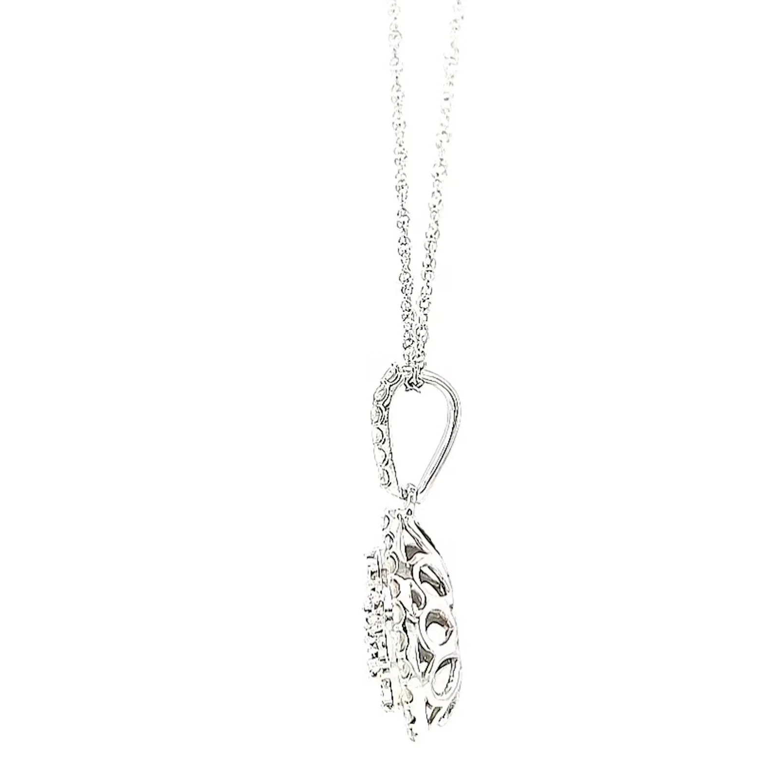 Celebration Sterling Silver Round Brilliant Cut 1/2 CARAT tw of Diamonds Pear Necklace Pendant