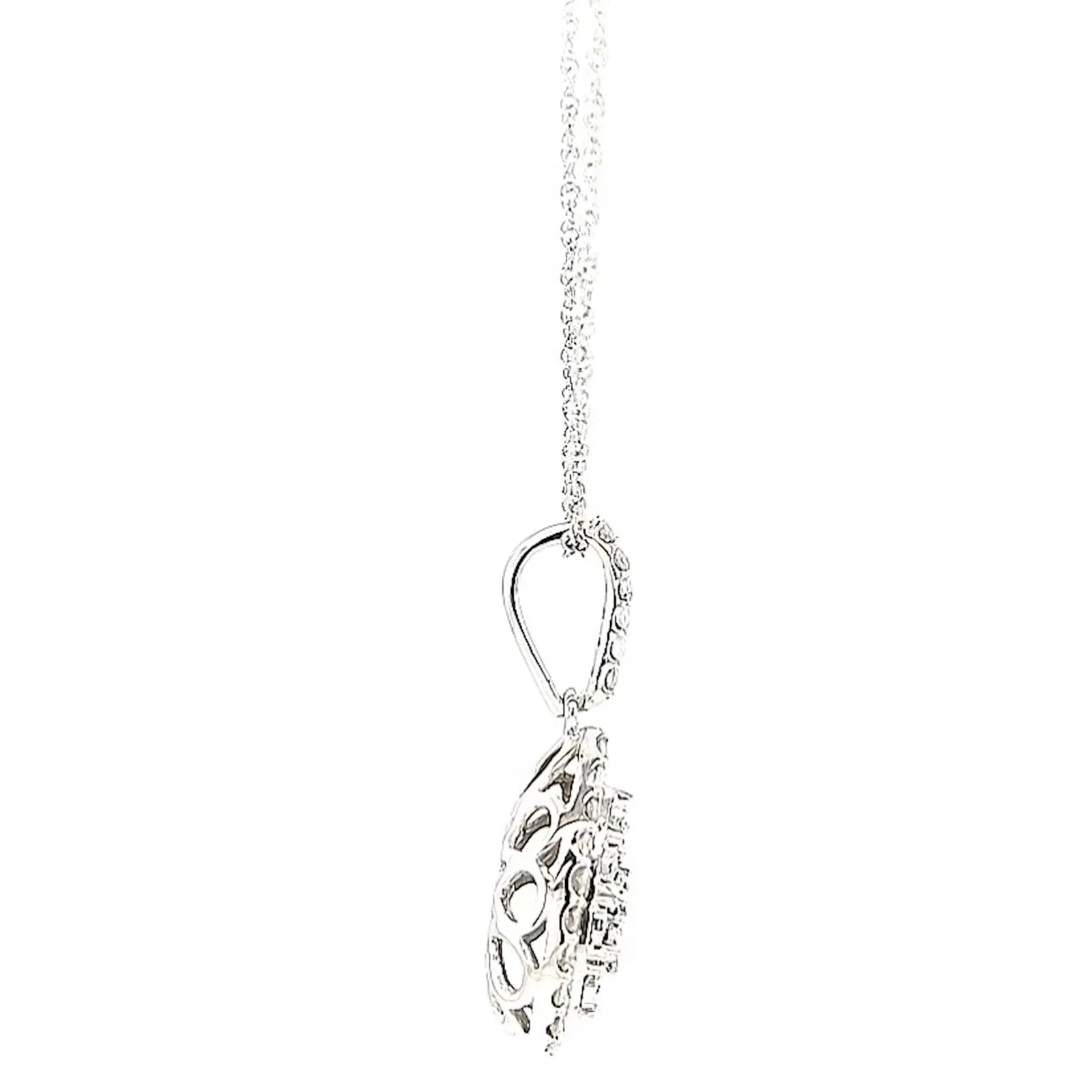 Celebration Sterling Silver Round Brilliant Cut 1/2 CARAT tw of Diamonds Pear Necklace Pendant