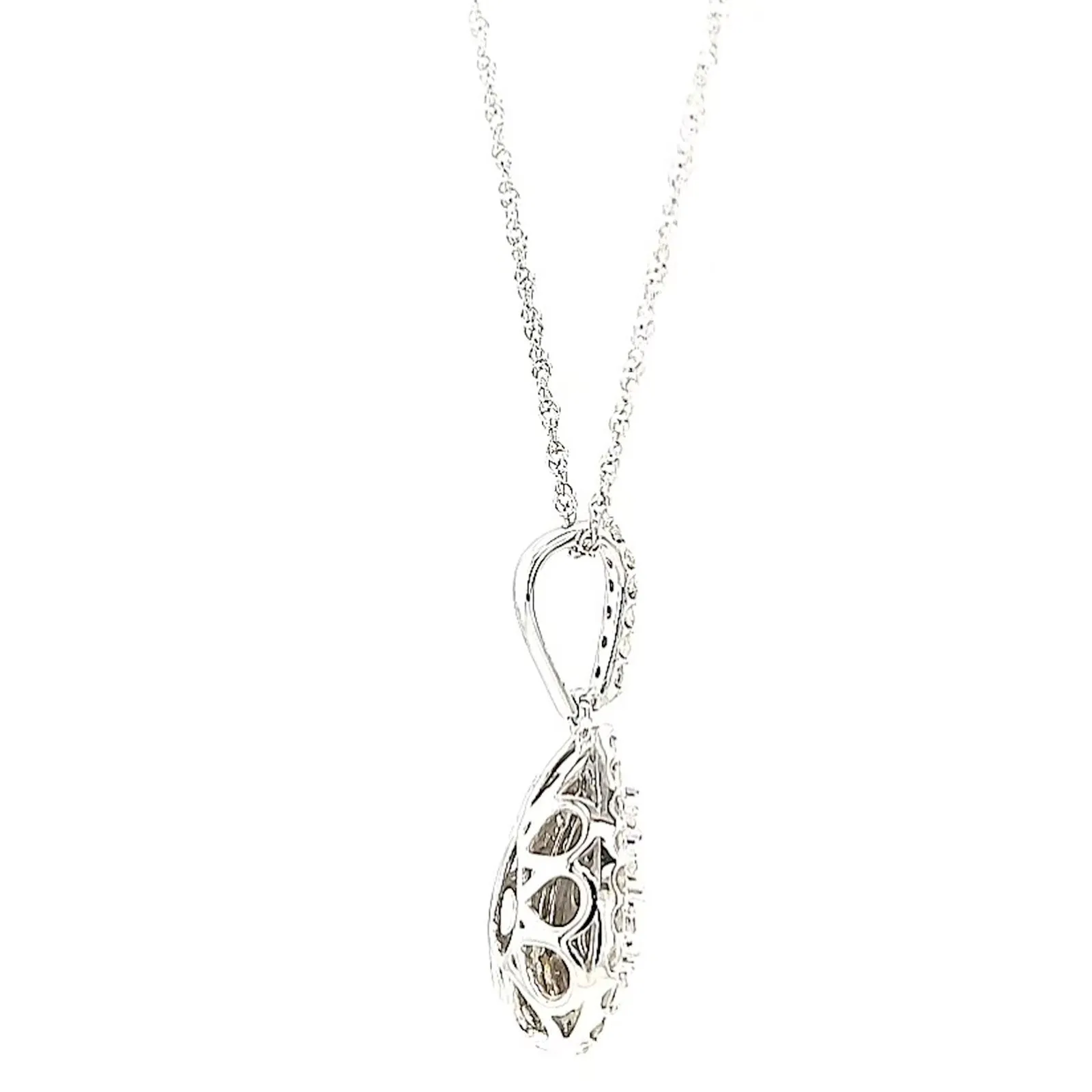 Celebration Sterling Silver Round Brilliant Cut 1/2 CARAT tw of Diamonds Pear Necklace Pendant