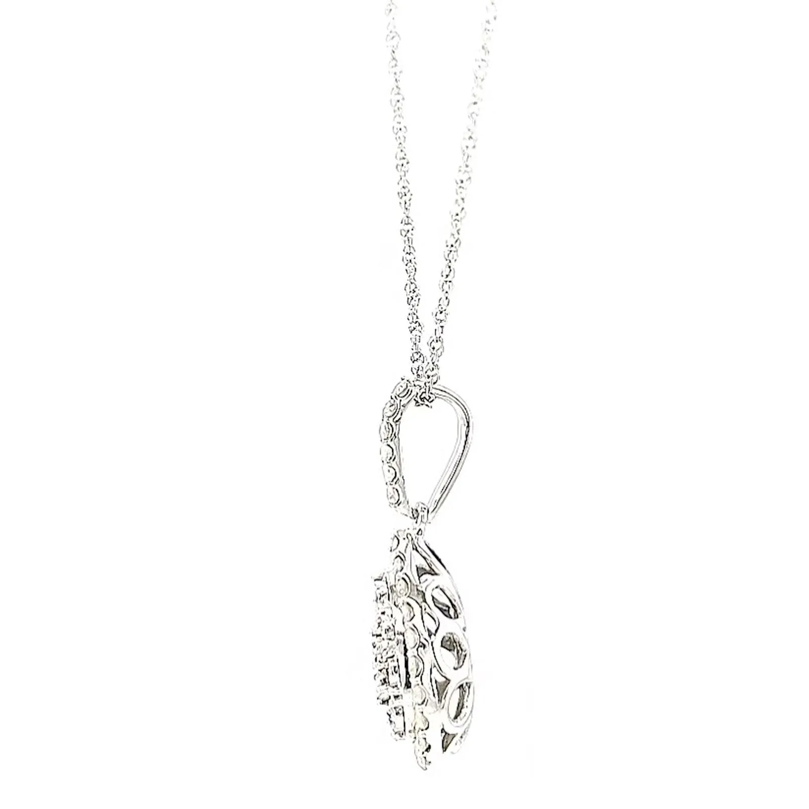 Celebration Sterling Silver Round Brilliant Cut 1/2 CARAT tw of Diamonds Pear Necklace Pendant