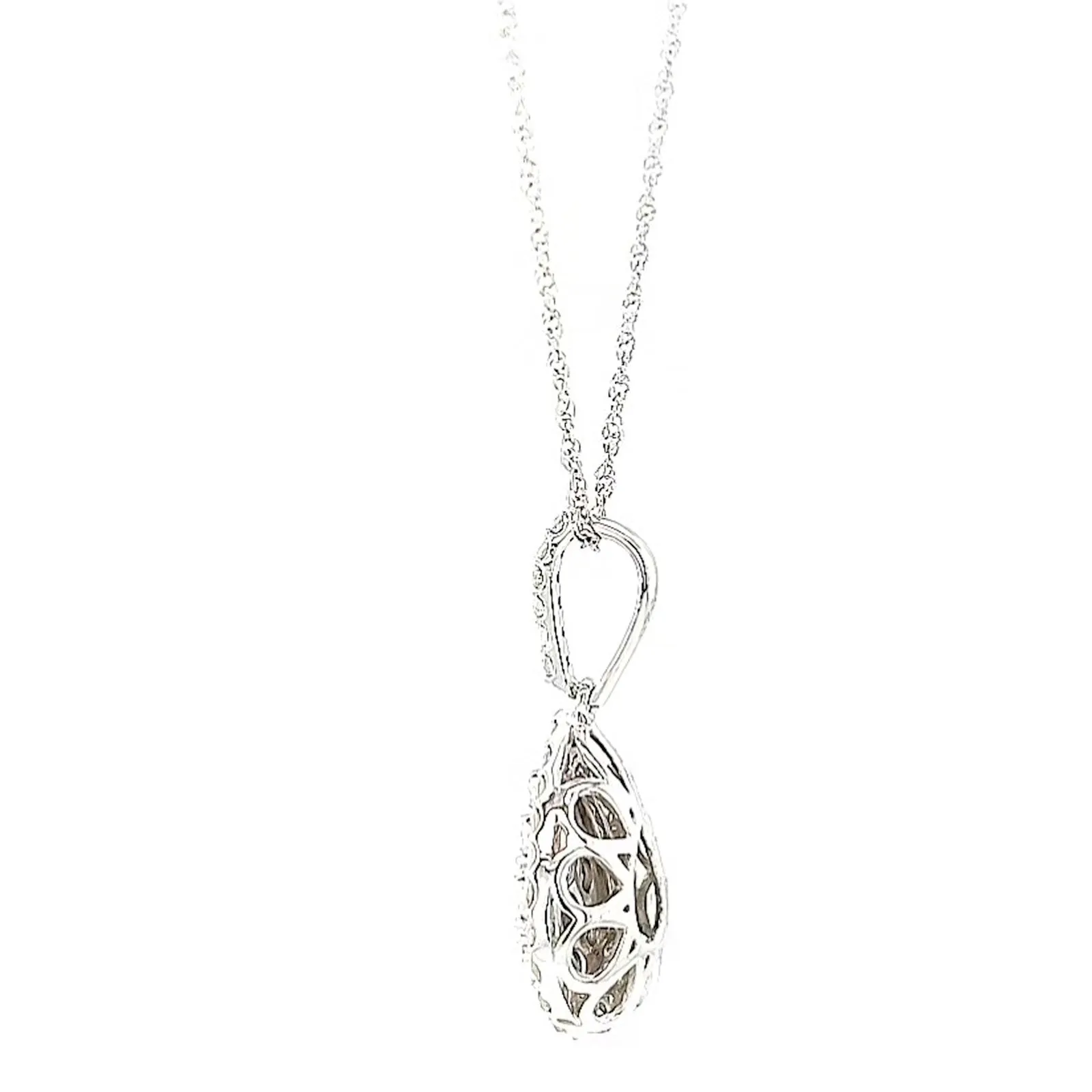 Celebration Sterling Silver Round Brilliant Cut 1/2 CARAT tw of Diamonds Pear Necklace Pendant