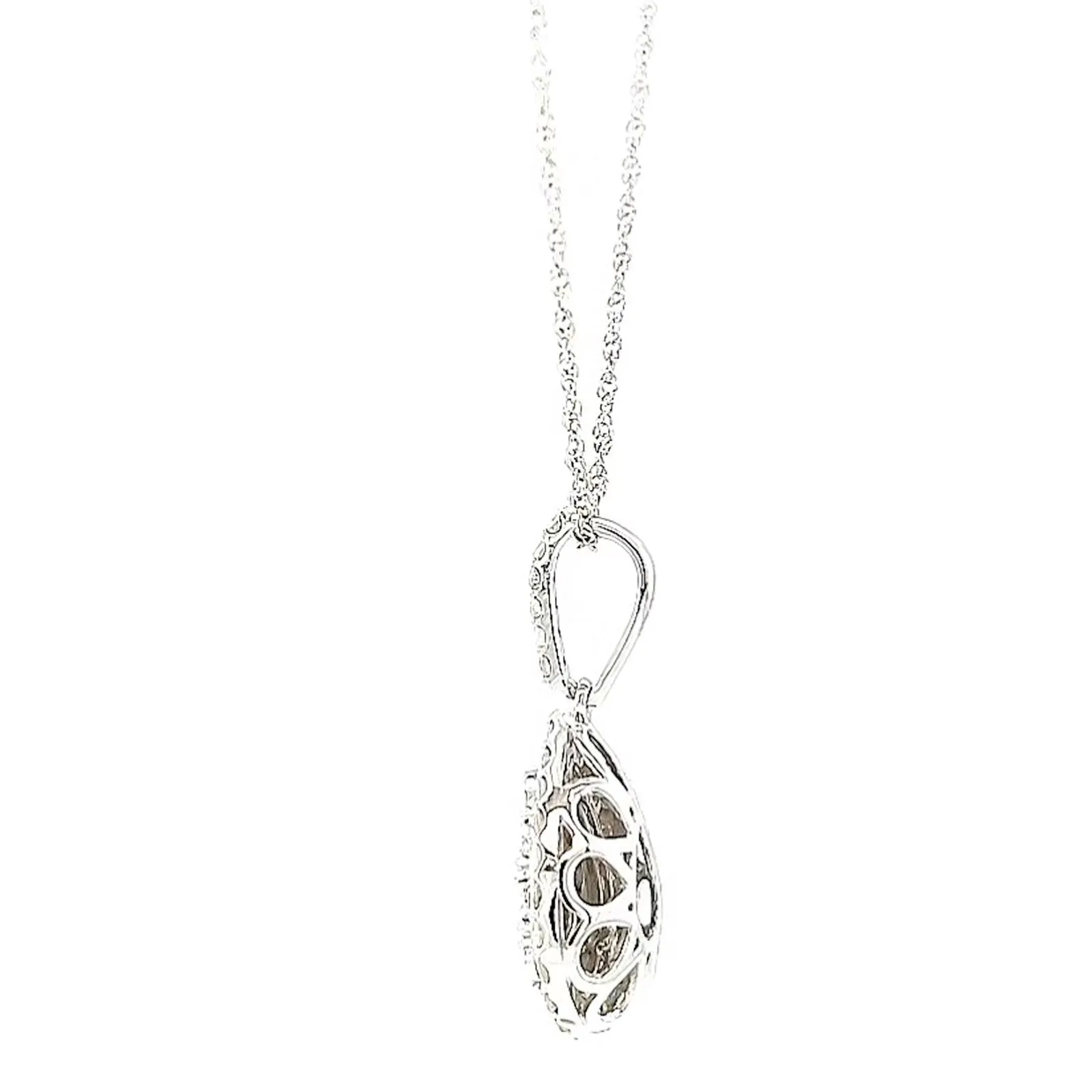 Celebration Sterling Silver Round Brilliant Cut 1/2 CARAT tw of Diamonds Pear Necklace Pendant