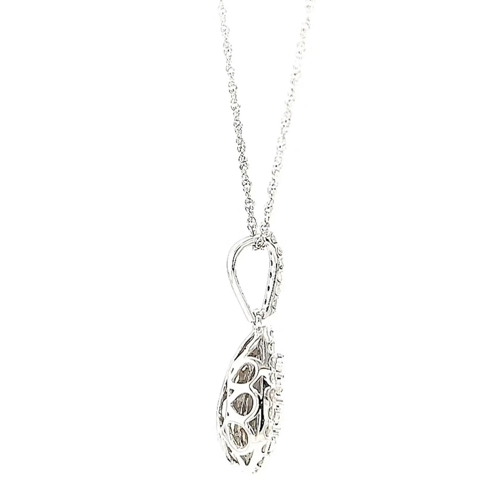 Celebration Sterling Silver Round Brilliant Cut 1/2 CARAT tw of Diamonds Pear Necklace Pendant