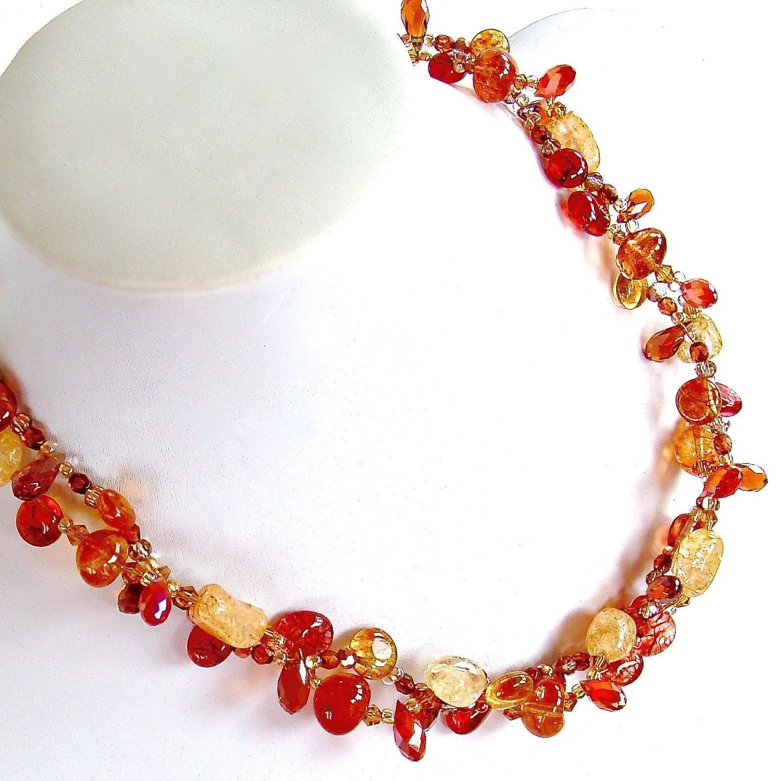 Celosia: 16.5" Orange Necklace