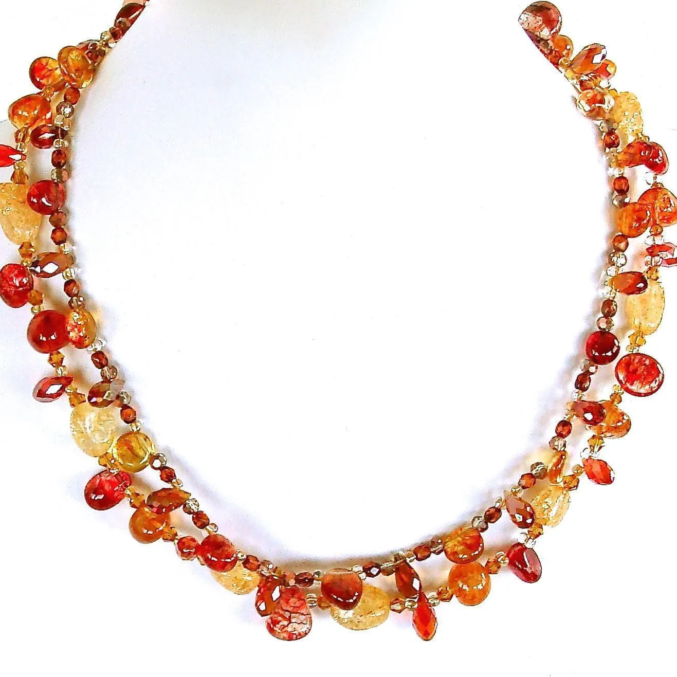 Celosia: 16.5" Orange Necklace