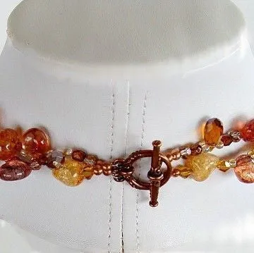 Celosia: 16.5" Orange Necklace