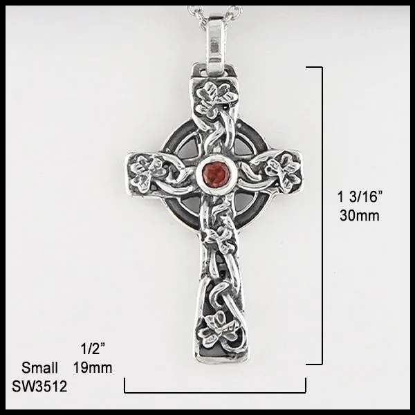 Celtic Shamrock Cross with Gemstones