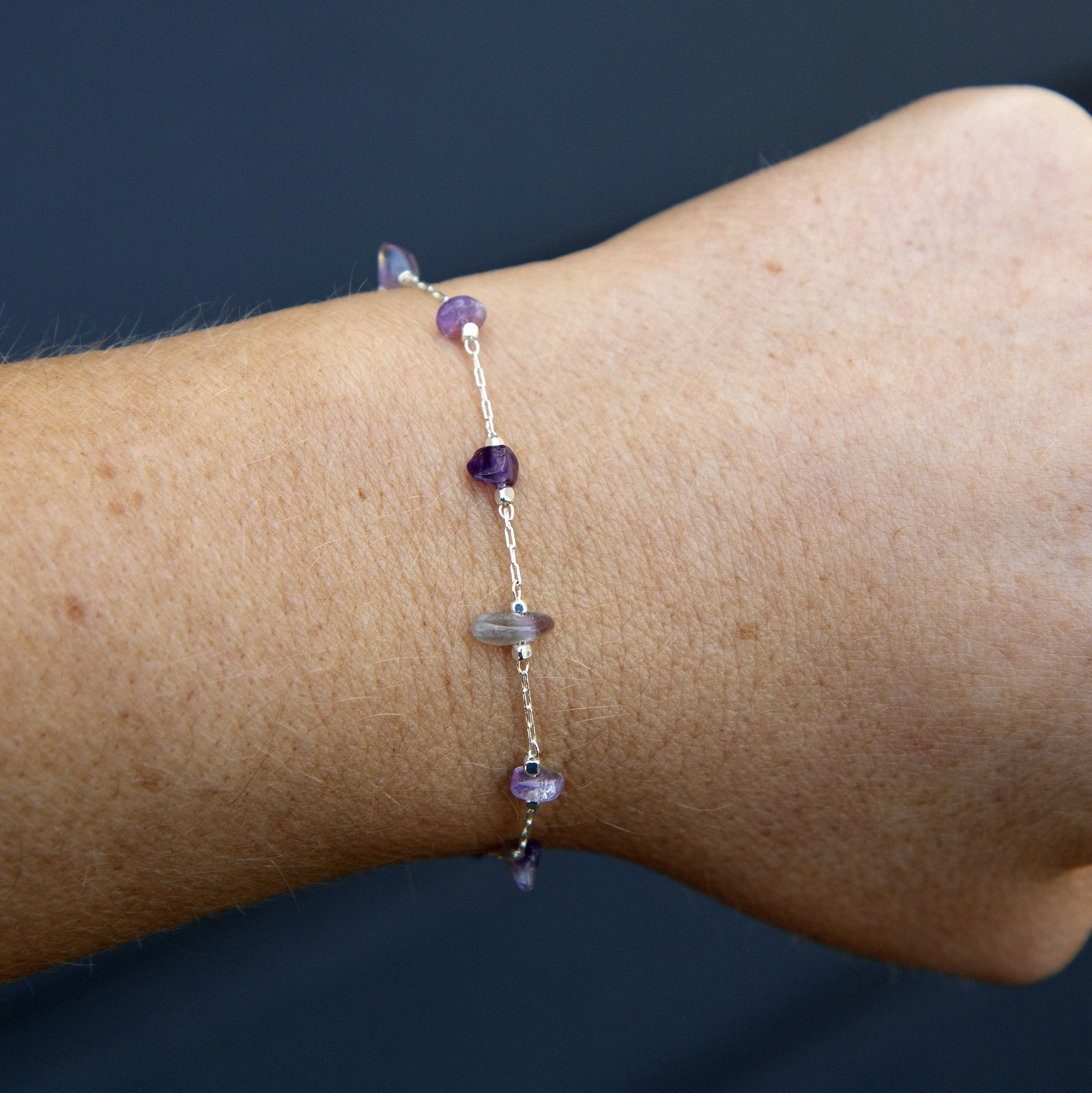 Chain Bracelet Silver - Amethyst