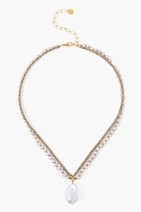Chan Luu White Pearl Mix Baroque Pendant Necklace