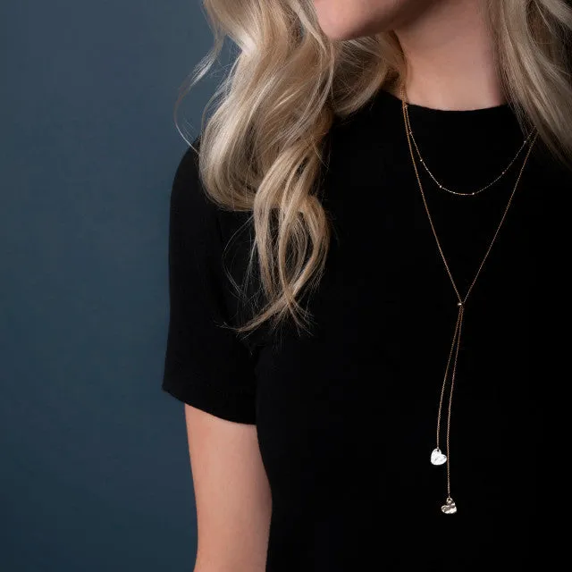 Charm Necklace - Double Heart