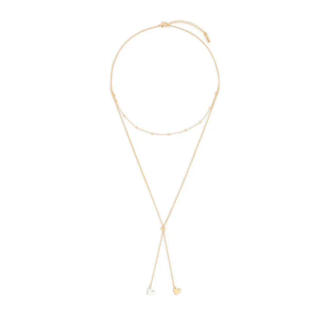 Charm Necklace - Double Heart