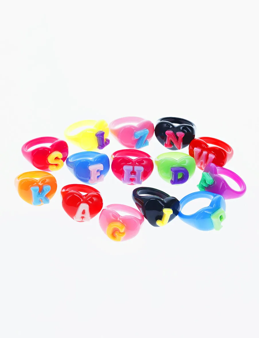 CHOOSE YOUR INITIAL: WHITE LUCKY RING