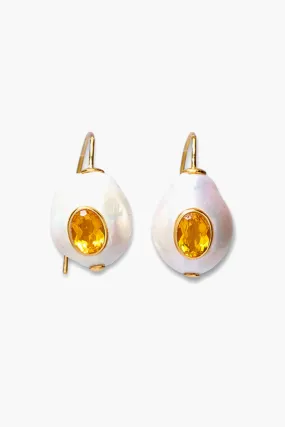Citrine Pearl Pablo Earrings