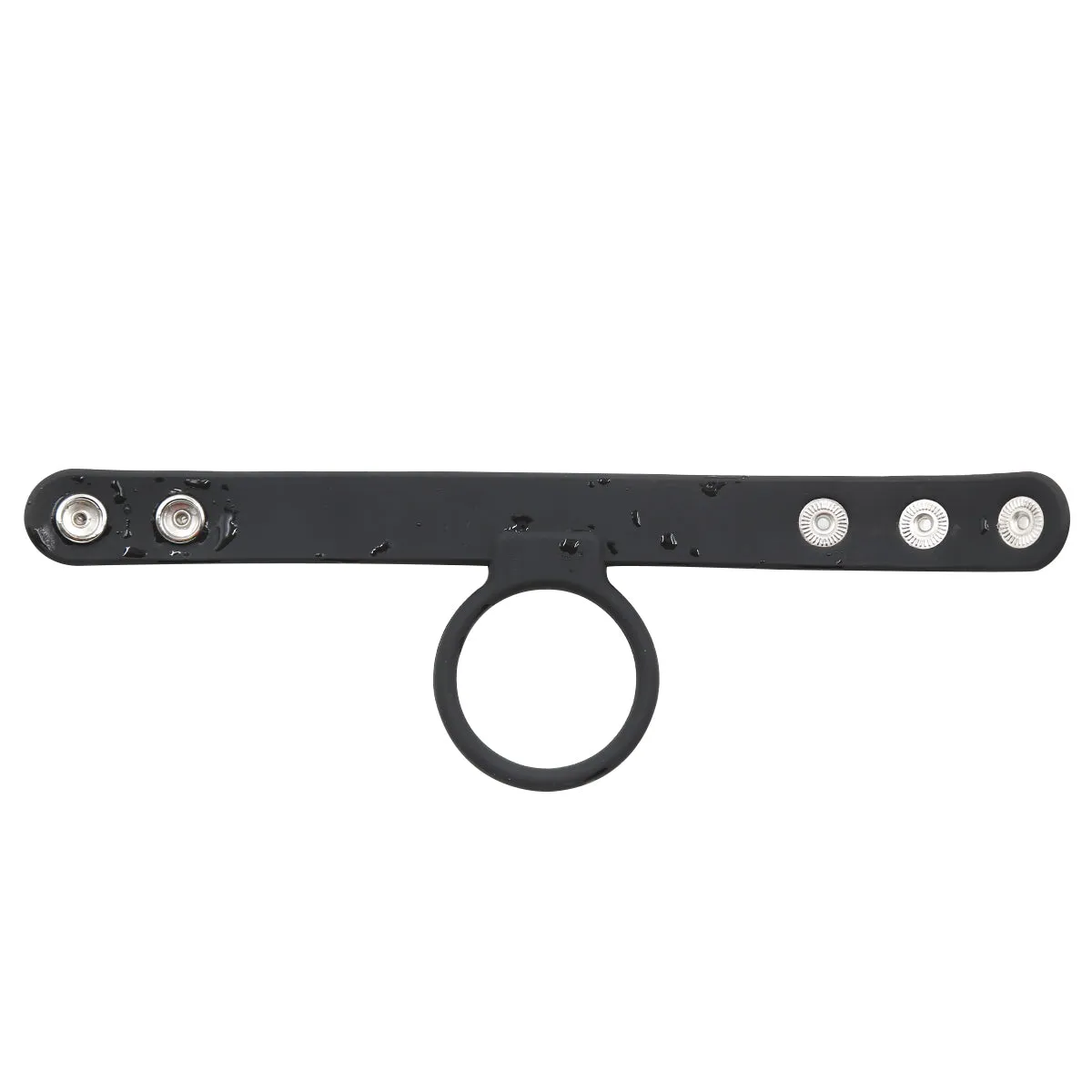 Cock Ring - Ball Spreader Silicone Black Ring snap