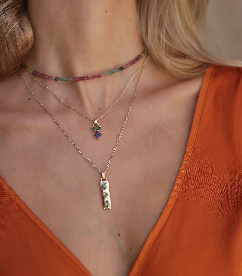 Coronet Apatite Gold Necklace