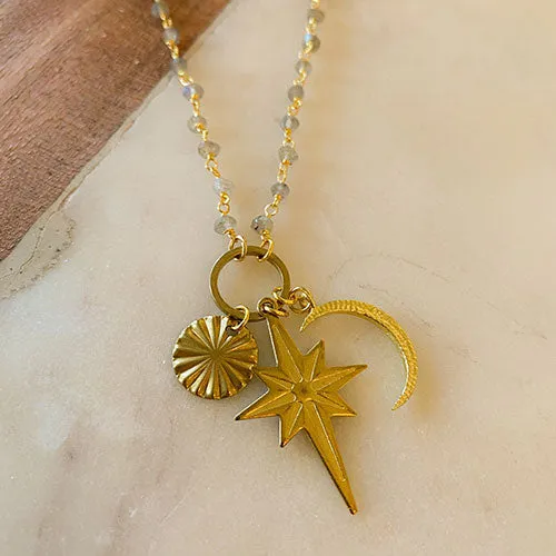 Cosmos: Cosmos Charm Necklace with Gemstone Chain