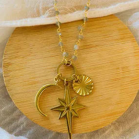 Cosmos: Cosmos Charm Necklace with Gemstone Chain