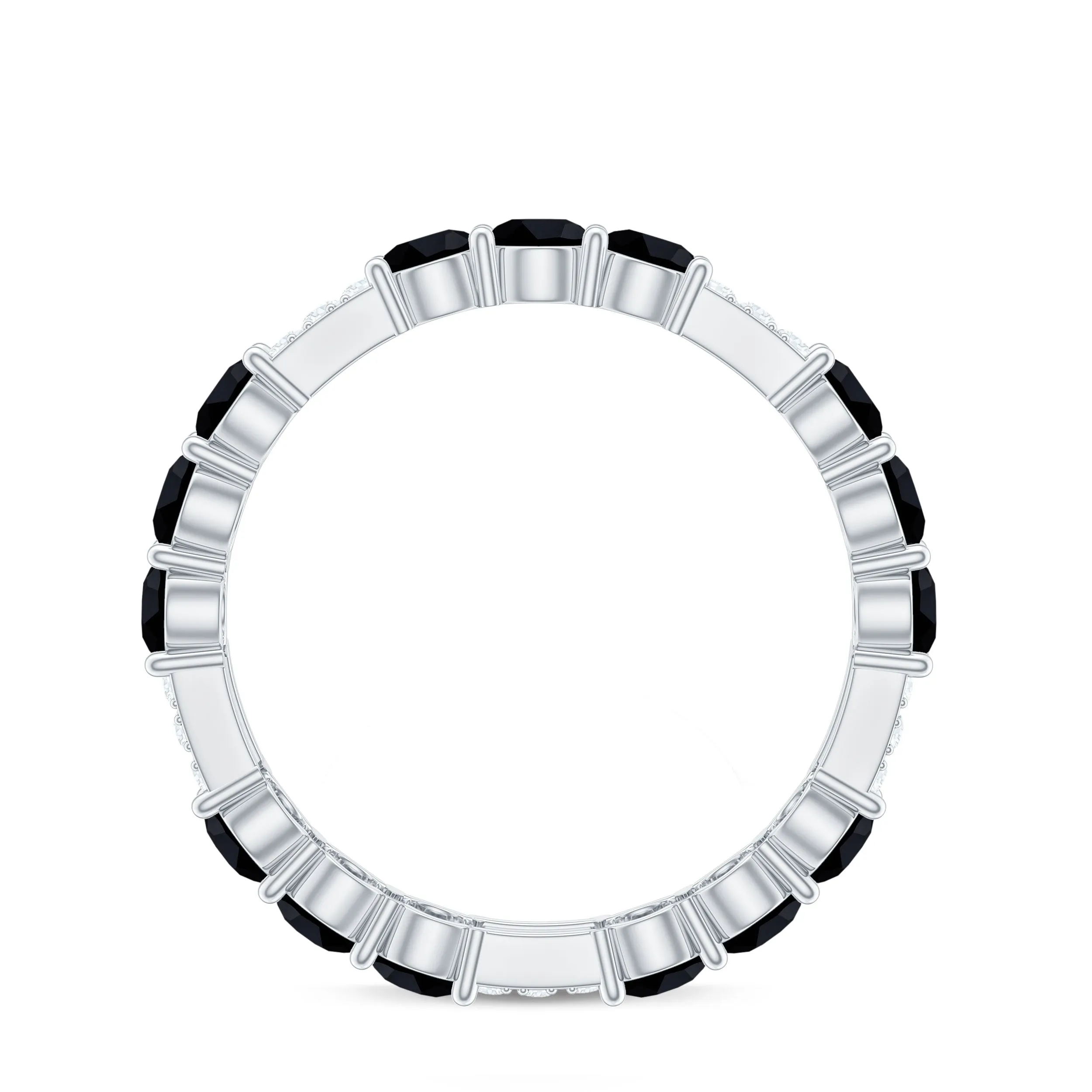 Created Black Diamond and Diamond Designer Eternity Band Ring