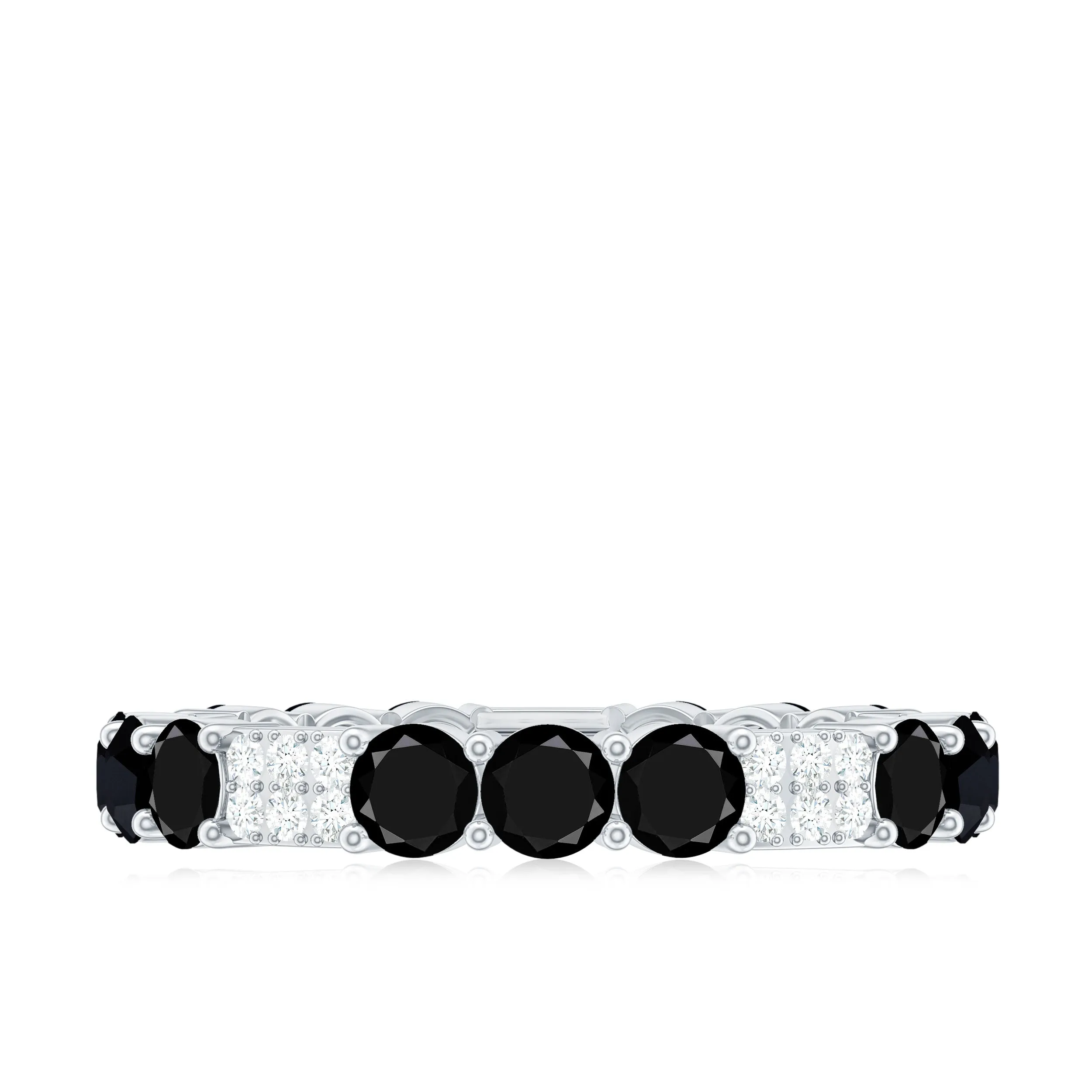Created Black Diamond and Diamond Designer Eternity Band Ring