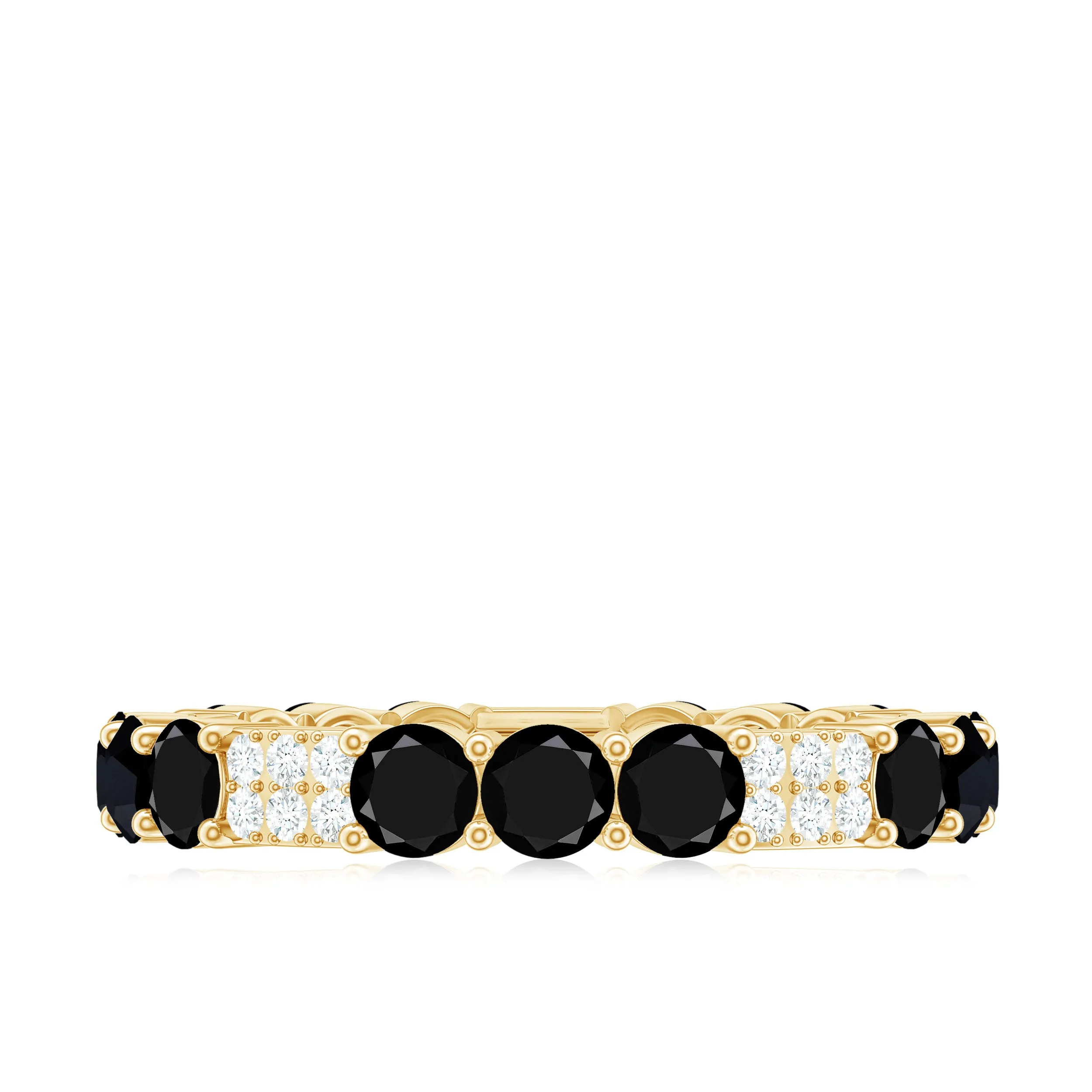Created Black Diamond and Diamond Designer Eternity Band Ring