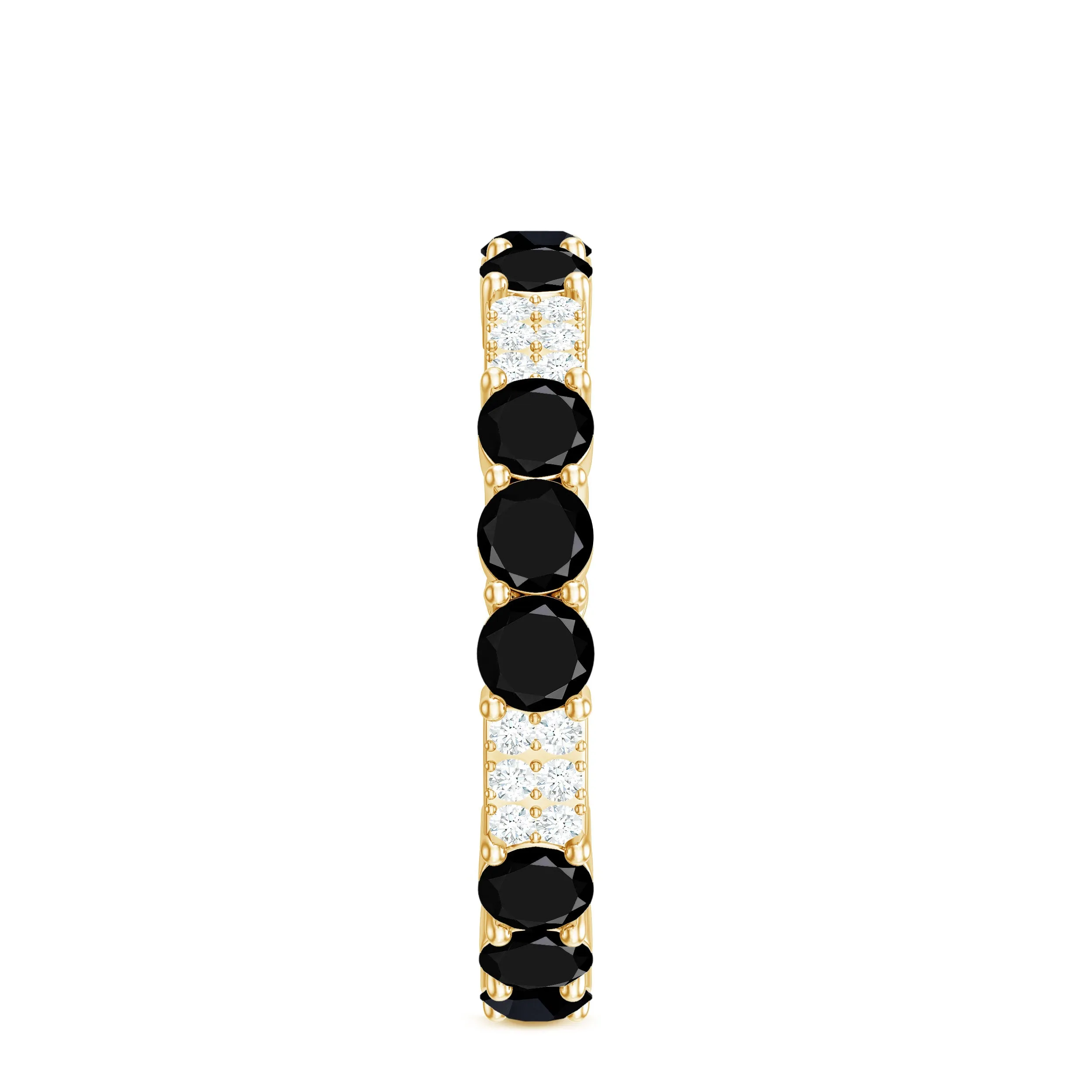 Created Black Diamond and Diamond Designer Eternity Band Ring