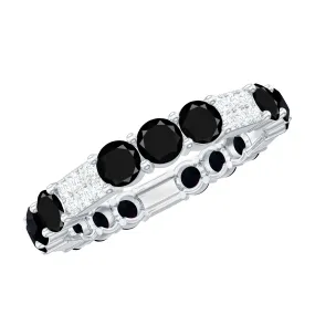 Created Black Diamond and Diamond Designer Eternity Band Ring