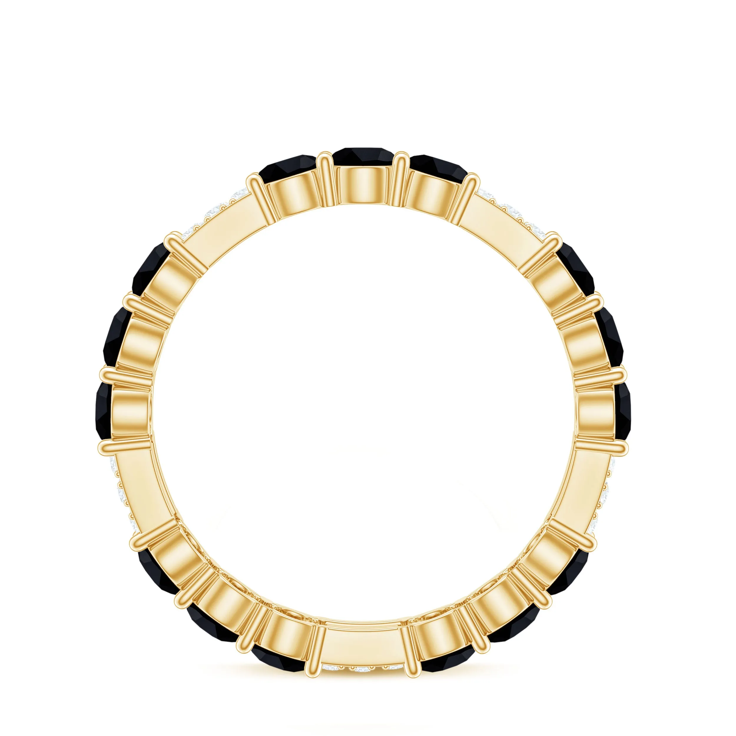 Created Black Diamond and Diamond Designer Eternity Band Ring