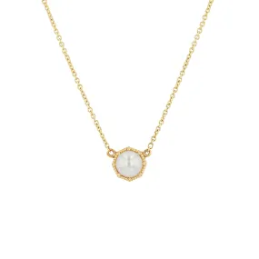Crown Bezel Pearl Necklace