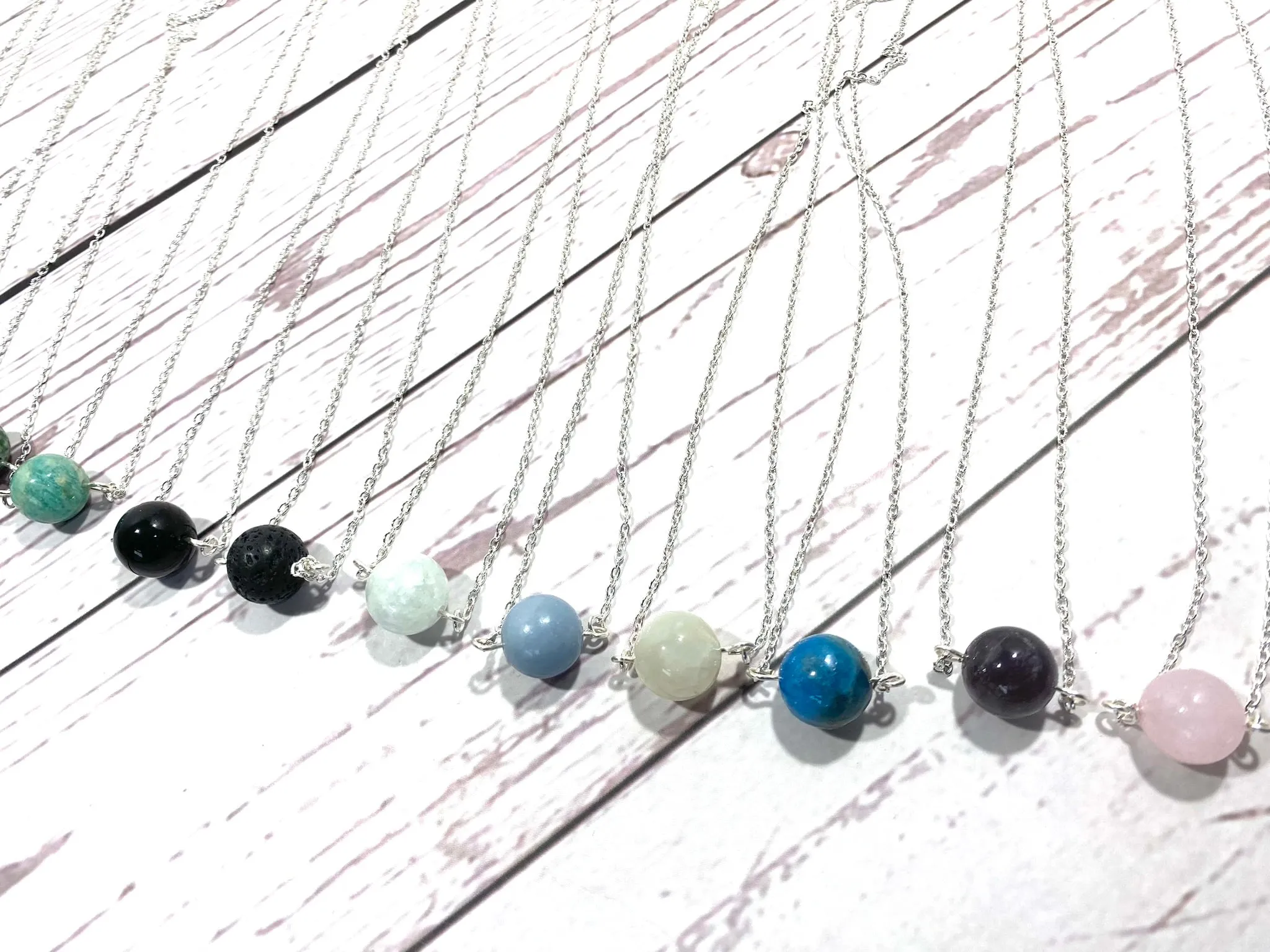 Crystal Bead Necklace - Dainty Minimalist Choker Necklace
