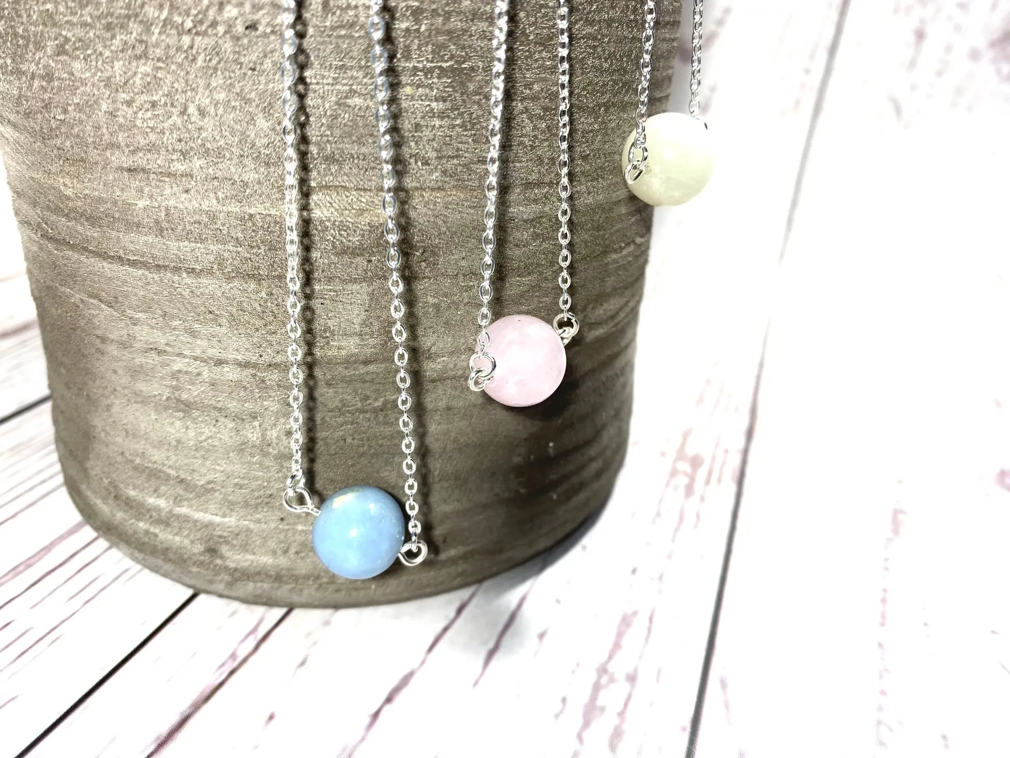Crystal Bead Necklace - Dainty Minimalist Choker Necklace