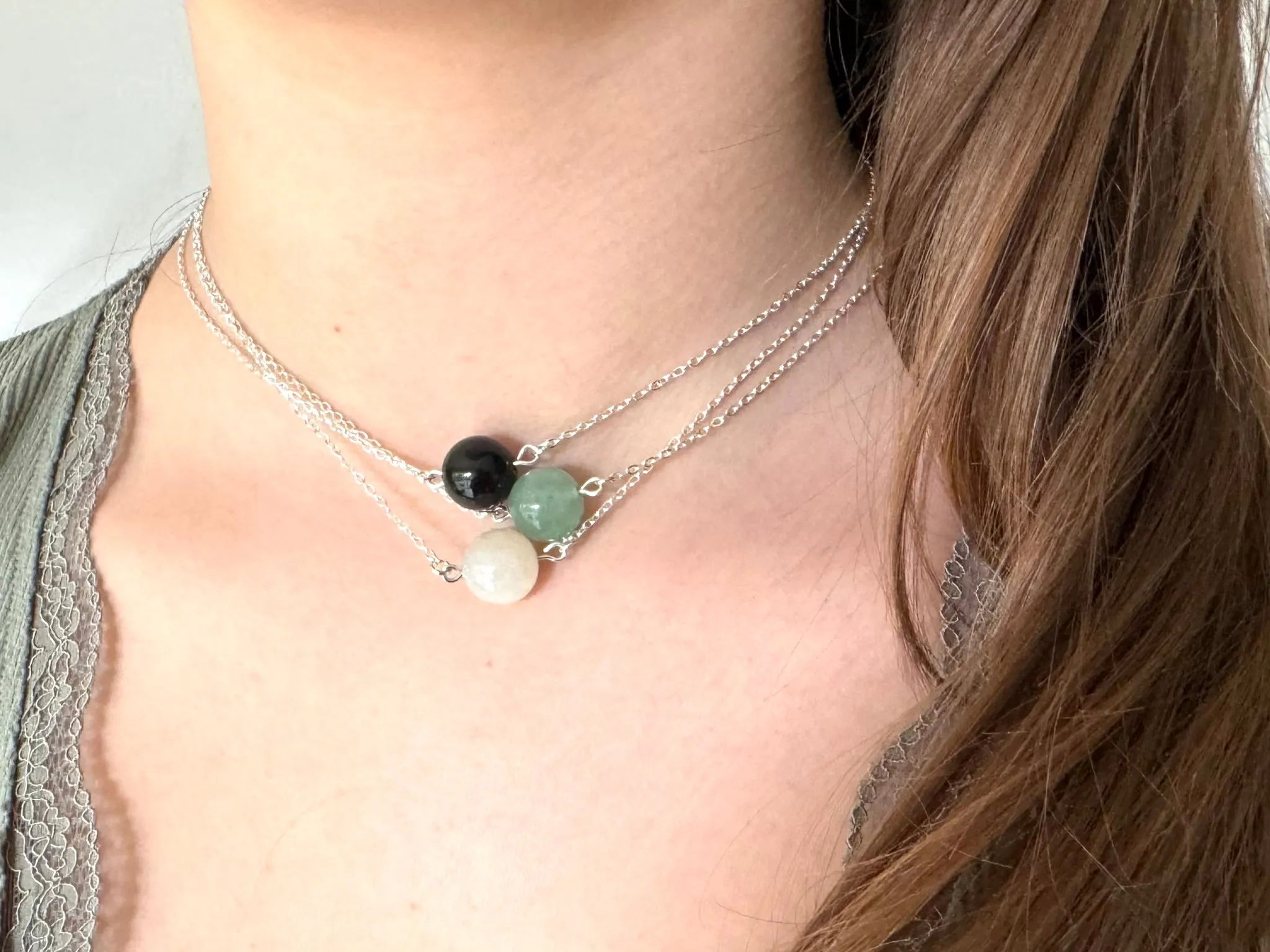 Crystal Bead Necklace - Dainty Minimalist Choker Necklace