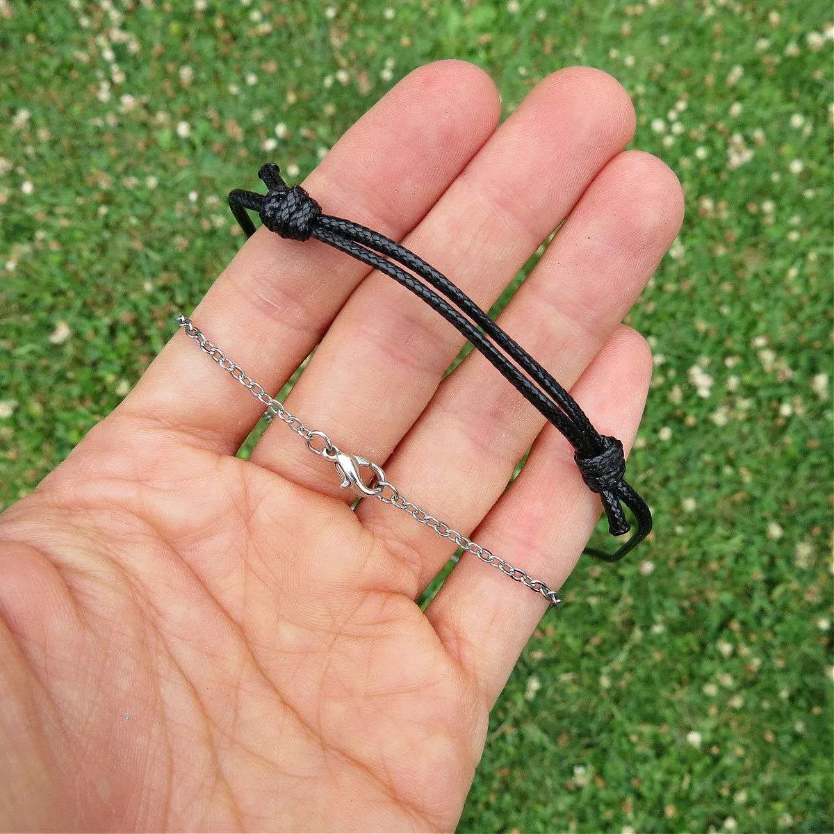 Crystal Crescent Moon Necklace w/ Half Moon Stone