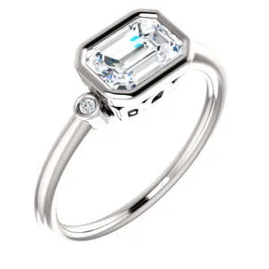Cubic Zirconia Engagement Ring- The Analise (Customizable Radiant Cut)