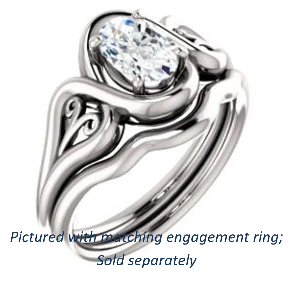 Cubic Zirconia Engagement Ring- The Bentley (Customizable Oval Cut Solitaire with Wide Tapered Band and Side Engraving Motif)
