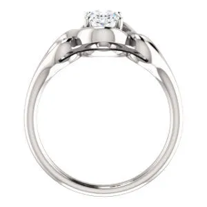 Cubic Zirconia Engagement Ring- The Bentley (Customizable Oval Cut Solitaire with Wide Tapered Band and Side Engraving Motif)
